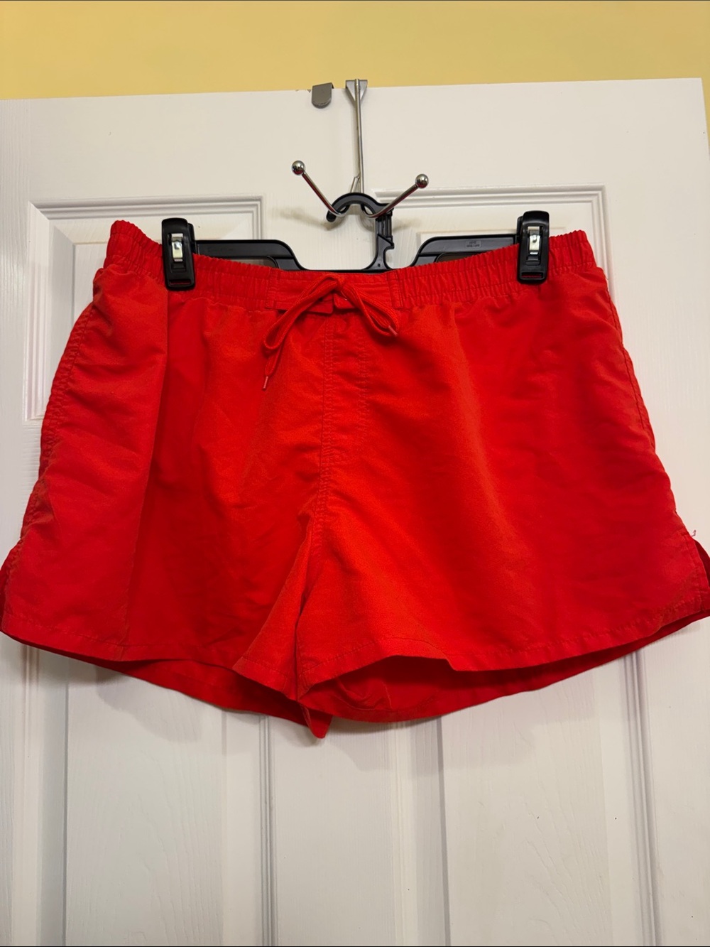 Basic Editions Red Swim Drawstring Shorts